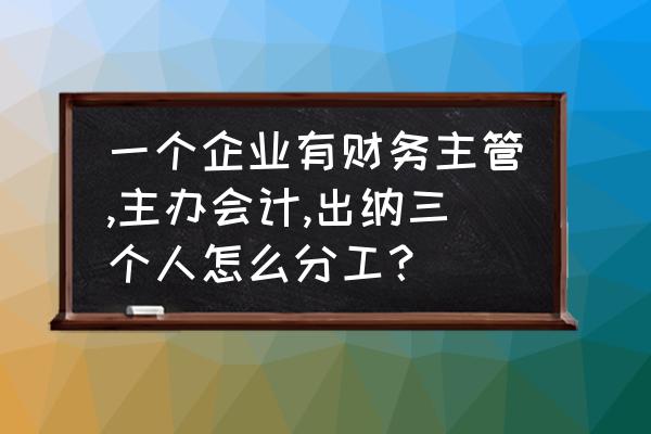 财务主管如何管理财务部 一个企业有财务主管,主办会计,出纳三个人怎么分工？