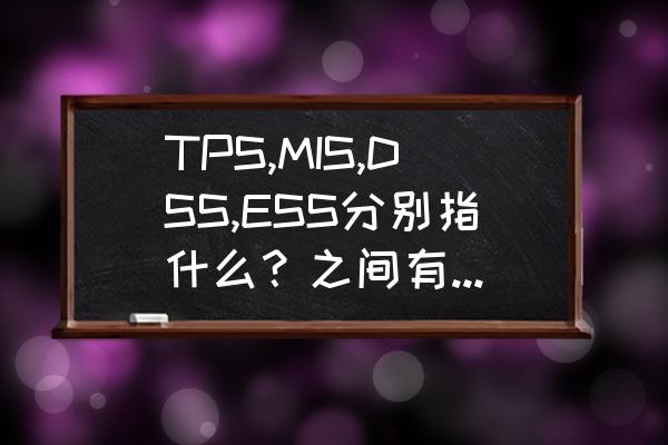 技术管理者必备100个tips TPS,MIS,DSS,ESS分别指什么？之间有什么关系？