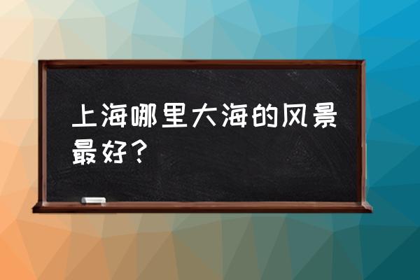 上海哪个地方可以免费看海 上海哪里大海的风景最好？