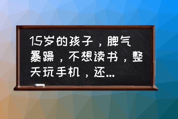 怎样教十五六岁的孩子学会说话 15岁的孩子，脾气暴躁，不想读书，整天玩手机，还有救吗？