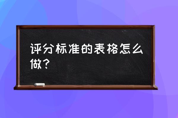 excel自动评分计算表 评分标准的表格怎么做？