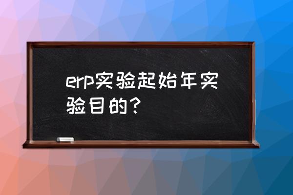 erp沙盘1-6年的方案 erp实验起始年实验目的？