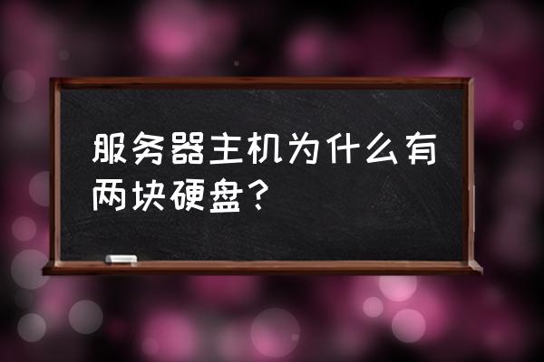 服务器硬盘参数对照表 服务器主机为什么有两块硬盘？